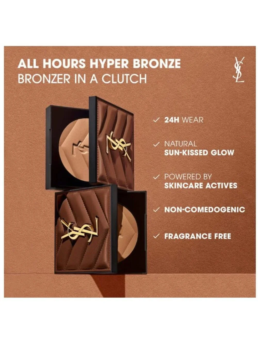 NIB ✅YSL #02 BUFF DUNE  All Hours 24H Hyper Sunkissed Glow Bronzer Powder
